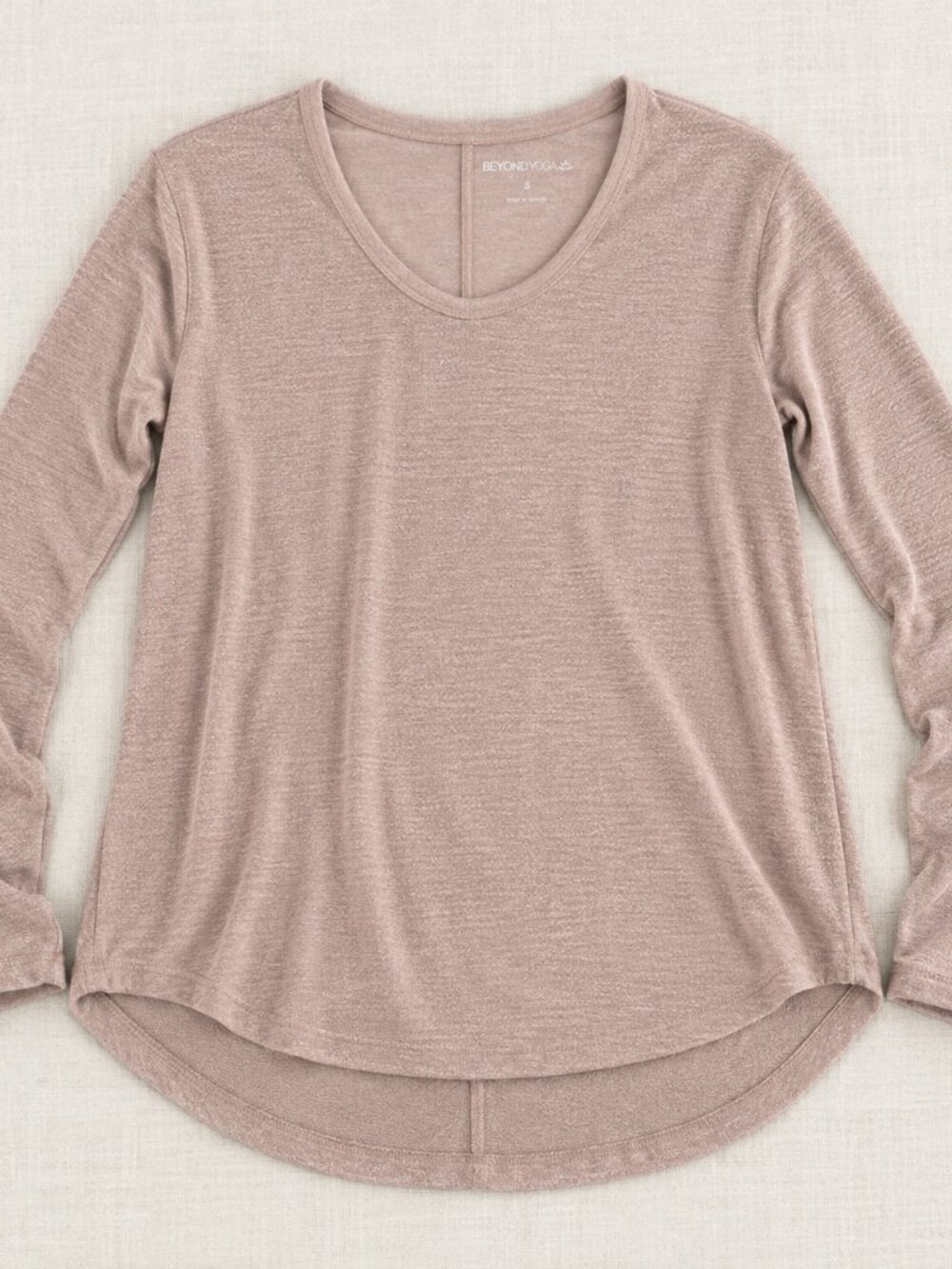 Abercrombie SoftAF Long Sleeve Shirt Size Small Mauve Taupe Hi Low Hem